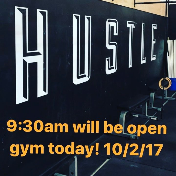 9:30am will be open gym today! #hiddenalleycrossfit #opengym #frontsquats #pullups #doubleunders #toestobar