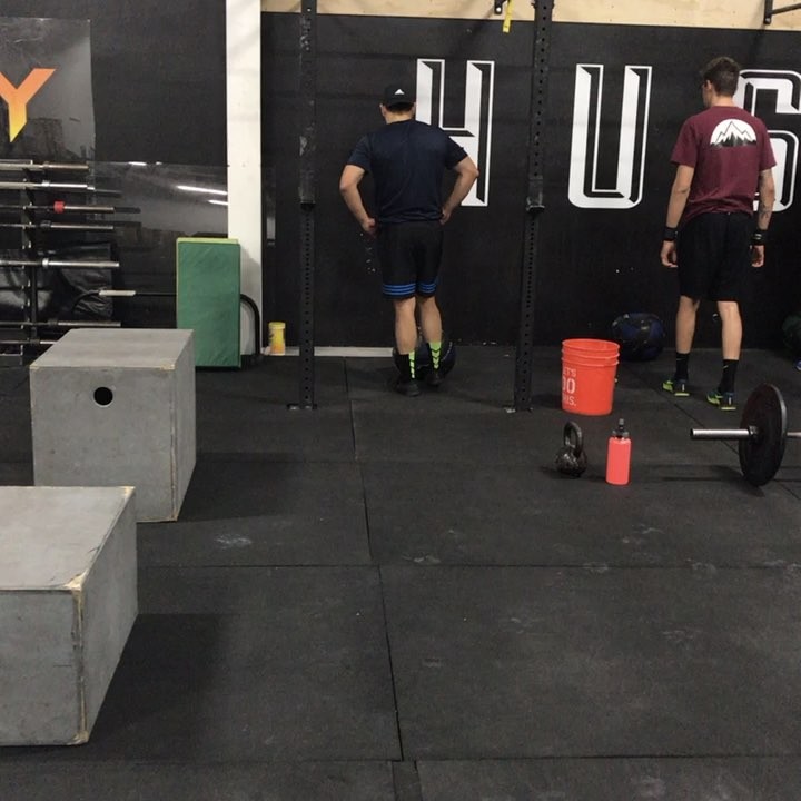 3-2-1 GO!! Wallballs, KB swings, Box jumps, burpees, snatches! #hiddenalleycrossfit #HAC #hacfam #FITFAM #riseandgrind #chipper #snatches #wallballs #swings #burpees #burpeessuck