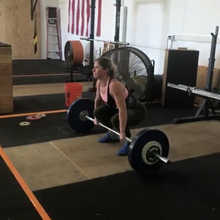 That look tho…. I couldn’t count how many times in a day I get this look or the “finger wag.” But hey, it’s worth it as long as everyone is hittin lifts! @mrsjrodriguez #weightlifting #cleanandjerk #snatch #hiddenalleycrossfit #crossfit