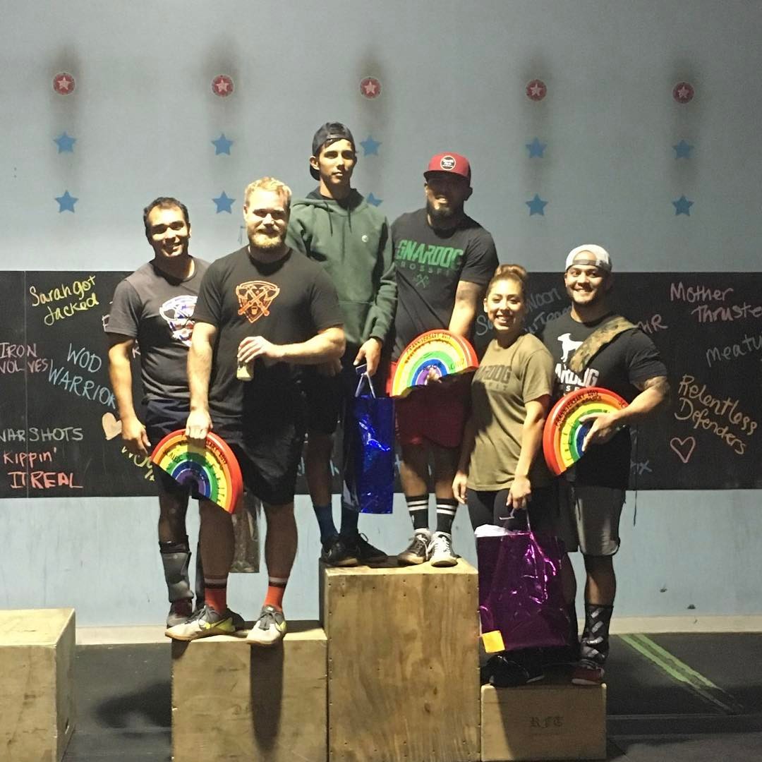 2nd place for brian and Ryan, aka Team Chips n’ Cheese! Great competition @crossfitoakdale thank you for hosting another awesome franniversary! #hiddenalleycrossfit #crossfitoakdale #franniversary #rainbowsandunicorns #crossfit @yahmon82 @alissajayne31 @fiscalinicheese @daniellefiscalini