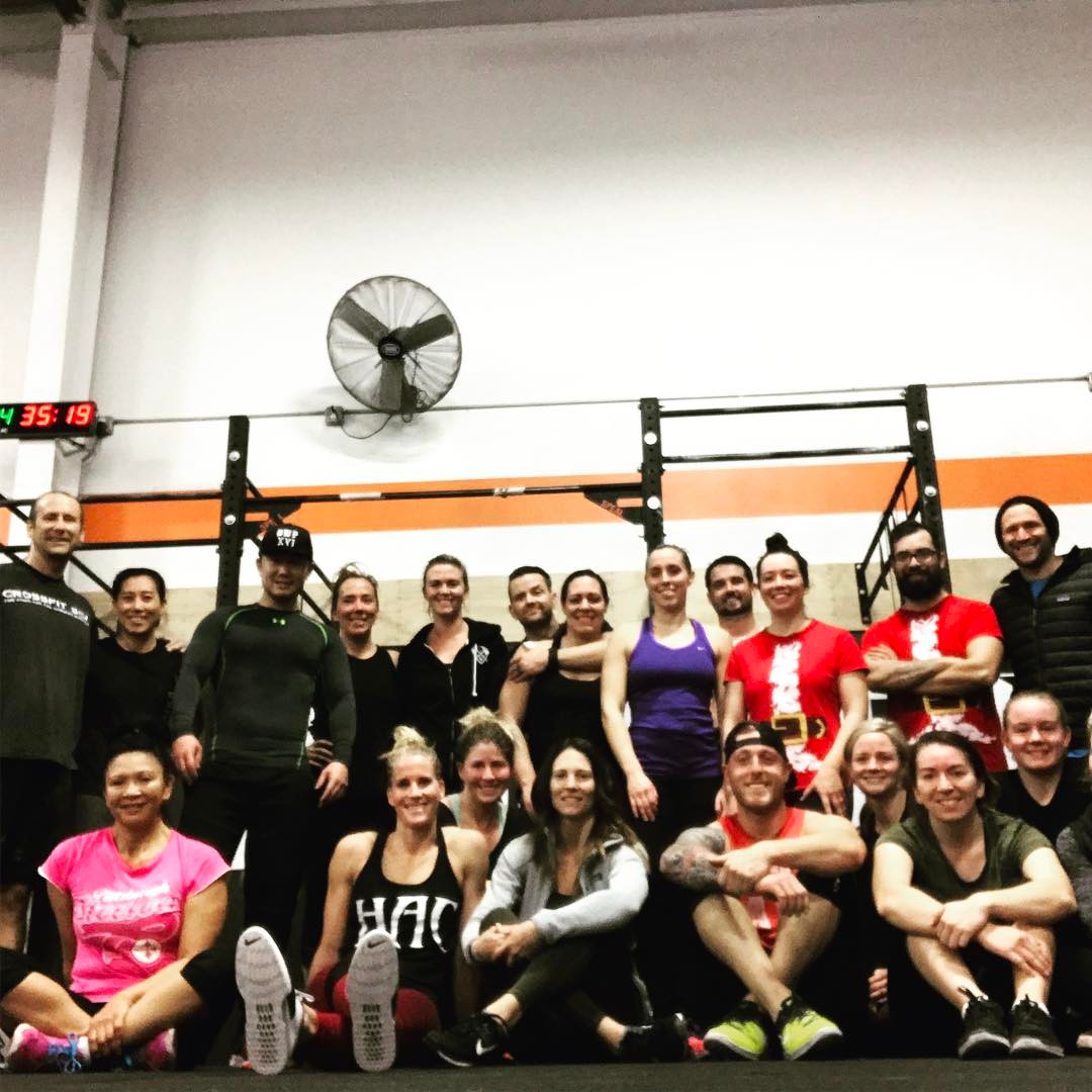 12 Days of Christmas @hidden_alley_crossfit! Awesome workout, great crowd, and a friendly drop in from @crossfitinitiative owners Ty and Soupha