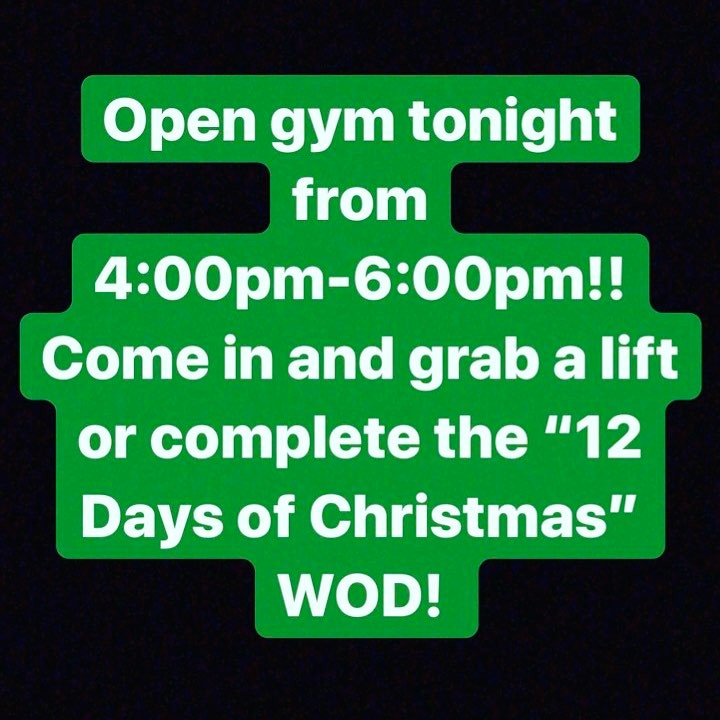 Gio missed the workout, so he’s gonna be doing the “12 Days of Christmas” tonight from 4-6pm (he’ll need 2 hours to finish it, lots of cardio