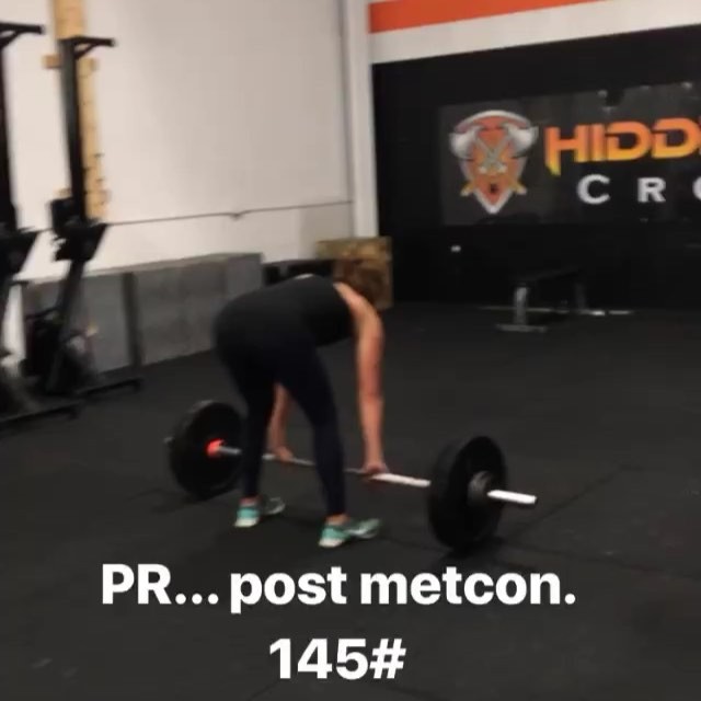 @mrspostma hitting a post metcon PR today @hidden_alley_crossfit. Shown is 145lb power clean, she later went 150lbs for a 15lb PR! —————————————————
One thing about @mrspostma is she is relentless. She shows up a minimum of 4 Days a week, mostly 5, sometimes 6, and she ALWAYS puts in the work. What has come from all this dedication? RESULTS. Consistency in her training has been the largest factor in her results without a doubt. I won’t forget to mention, she has been a MAJOR asset to the gym! She always brings a positive energy to the classes, and it’s contently motivating and encouraging others to push themselves!! So here’s to Christina! Thanks for all you do, and congrats on your PR