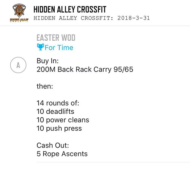 EASTER WOD tomorrow at 9:00am!! Bring the family, bring a friend, and suffer with us for an hour