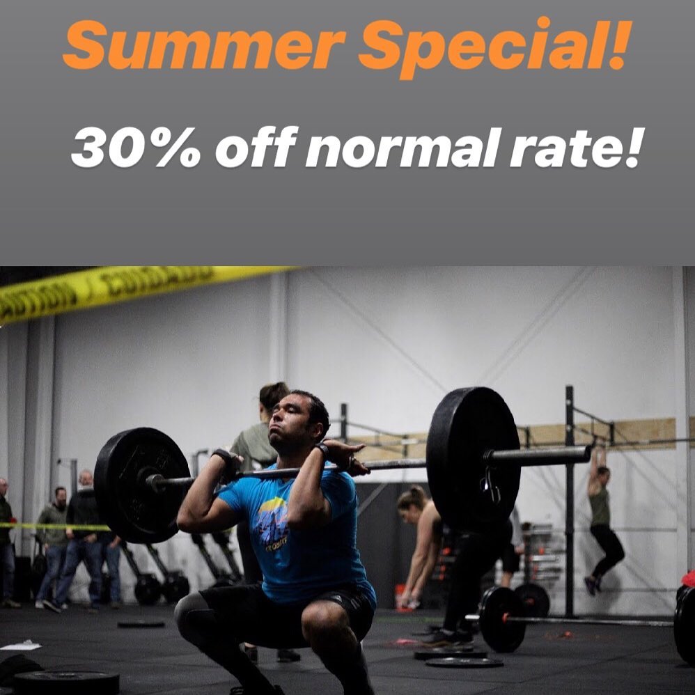 Stay fit this summer with our HUGE discount! Normal monthly rates are up to $140 a month! Starting in May, we will be discounting our monthly membership with a 30% off special! Sale starts May 1st and you can catch that deal for the entire month (ends May 31st!). Don’t miss out!! DM for more details