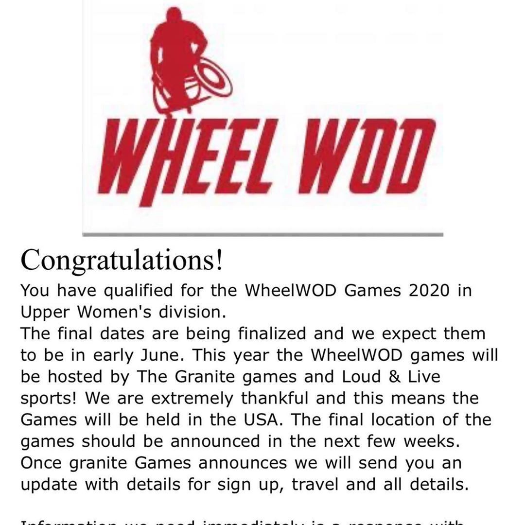 SHE DID IT!!!! Congrats to @dianamaddalon for winning her way to the !!!! We couldn’t be more excited to join her on this trip! We will be announcing the weekend and location of the Granite games and Loud and Live Sports competition when it is public @dianamaddalon
・・・
It’s O F F I C A L! I got an invite to the WheelWod Games 2020 ??‍♀️ This is the adaptive CrossFit games and my first year doing a competition RX. Thank you @wheelwod for giving us adaptive athletes an opportunity like this. Thank you to my @hidden_alley_crossfit @cecepictureperfect coaches  and the HAC family for pushing me to my limits and being my biggest cheerleaders ❤️ I can’t forget my husband @jamesmaddalon who has always supported me in everything I do and @streatch for taking care of Aubrey while I go to the gym. Time to push some more limits and work