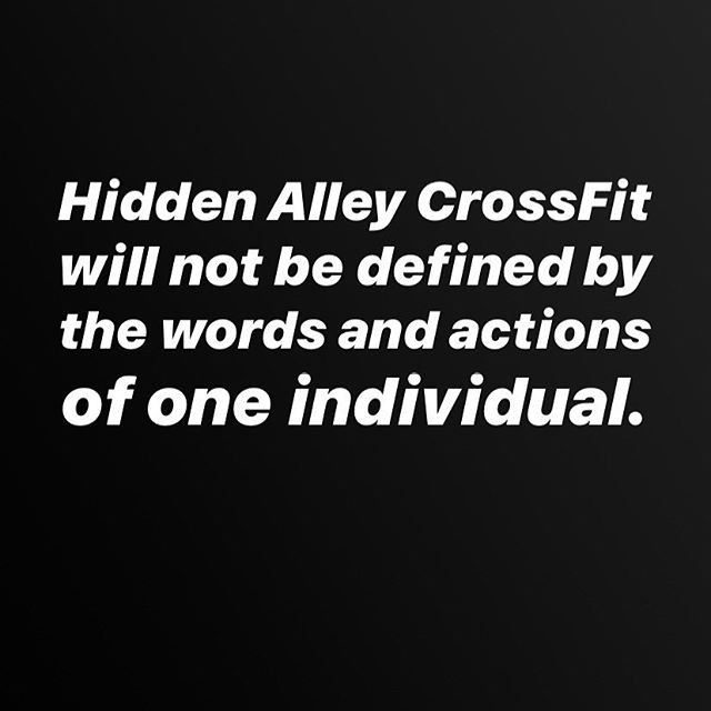 Beyond frustrated and embarrassed of CrossFit’s cofounder’s words. Let us assure you: we do NOT stand by him. 
We will NOT be defined by his actions.