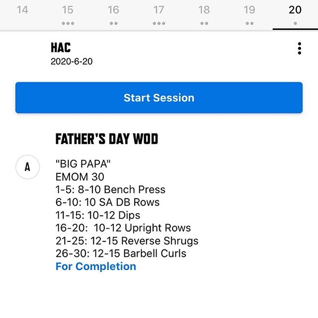 Fathers Day Bro sesh “Big Papa” is gonna hit different. Come out tomorrow for our Saturday WOD and leave with a nice pump for the weekend